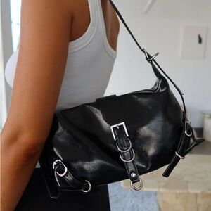 Black Leather Shoulder Bag